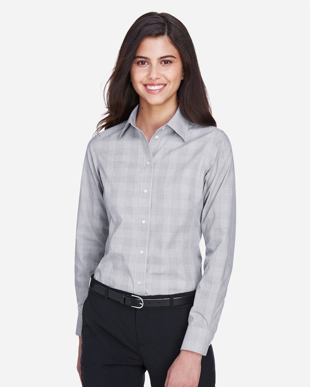 Devon & Jones - Camisa de vestir tejida a cuadros Glen de Crown Collection® para mujer - DG520W
