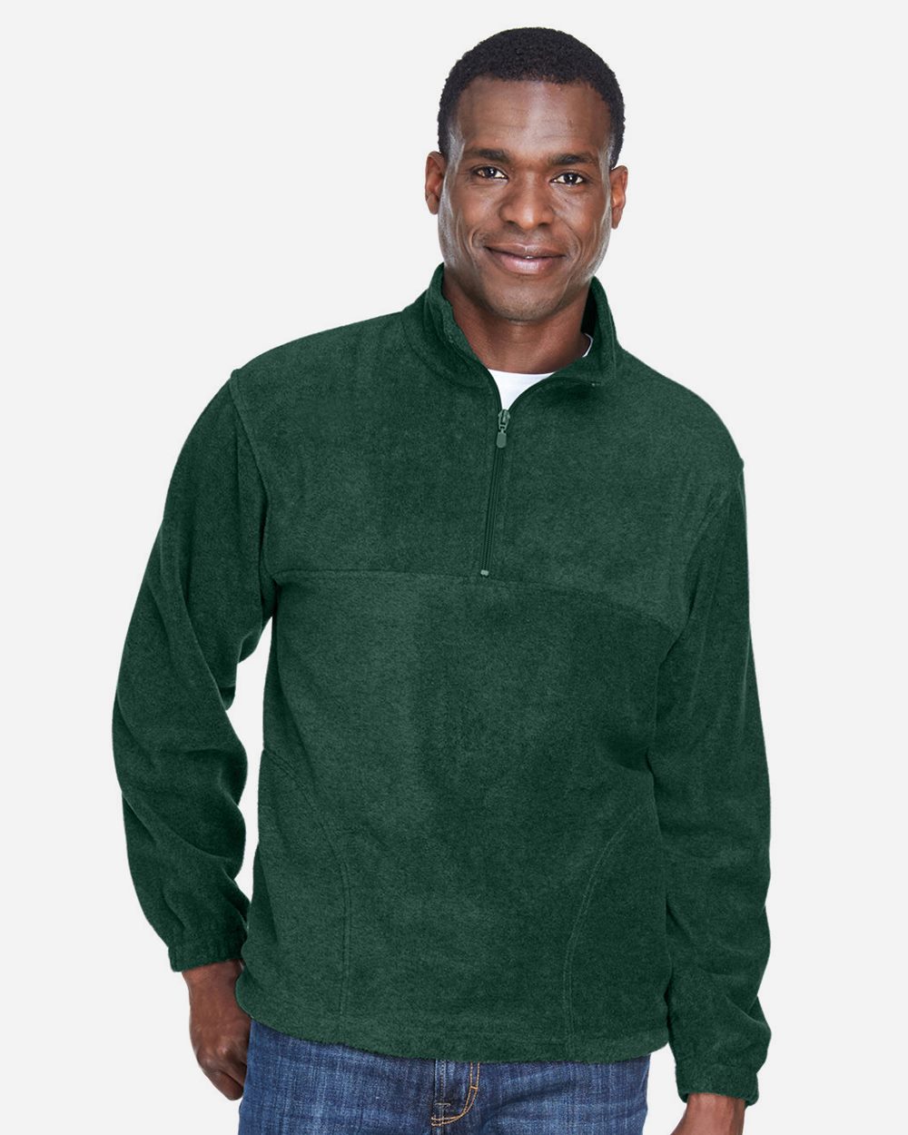Harriton - Jersey polar con cremallera de un cuarto para hombre - M980