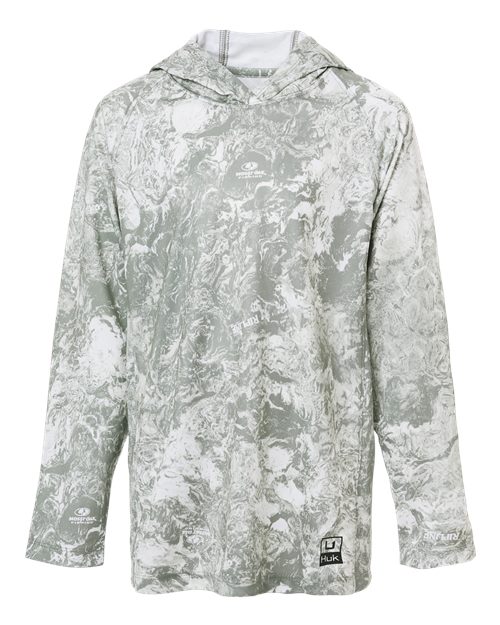 HUK - Youth Pursuit Mossy Oak Printed Hooded Long Sleeve T-Shirt - H712L003