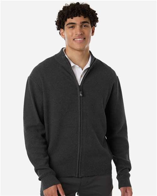 Devon & Jones - Men's Hartland Textured Full Zip Sweater - DG451