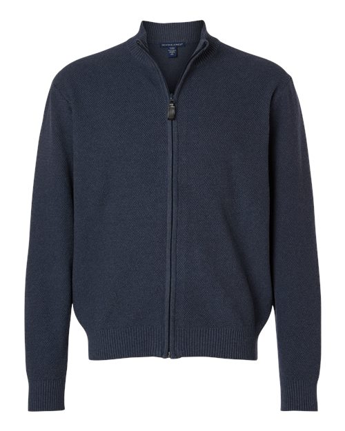 Devon & Jones - Men's Hartland Textured Full Zip Sweater - DG451