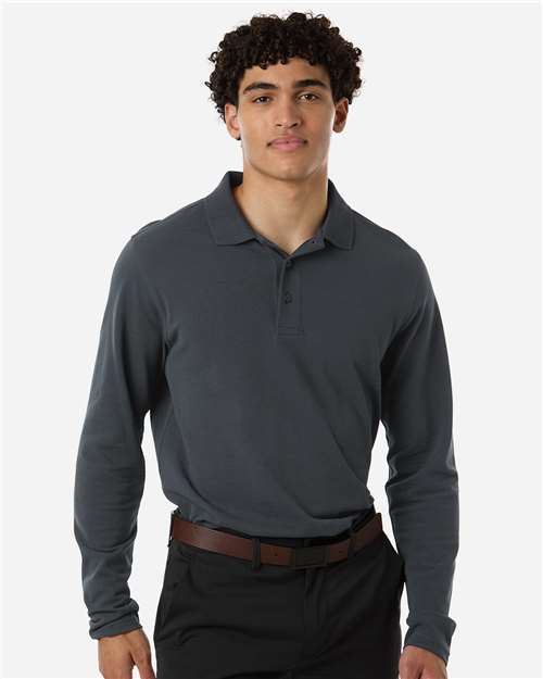 Harriton - Men's Valiant Cotton Snag Protect Long-Sleeve Polo - M205L