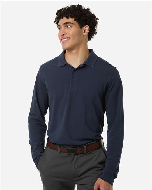 Harriton - Men's Valiant Cotton Snag Protect Long-Sleeve Polo - M205L