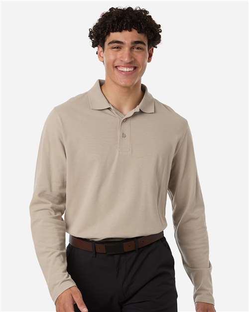 Harriton - Men's Valiant Cotton Snag Protect Long-Sleeve Polo - M205L