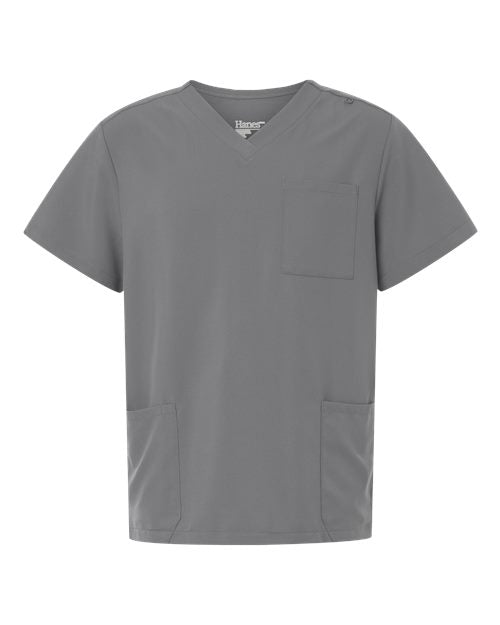 Hanes - Men's V-Neck 3 Pocket Scrub Top - HMB002