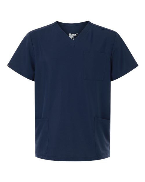 Hanes - Men's V-Neck 3 Pocket Scrub Top - HMB002