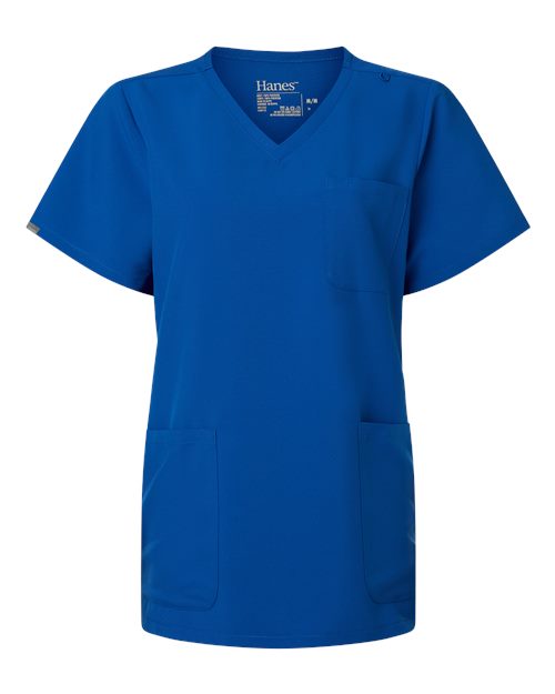 Hanes - Women's V-Neck 3 Pocket Scrub Top - HSB002