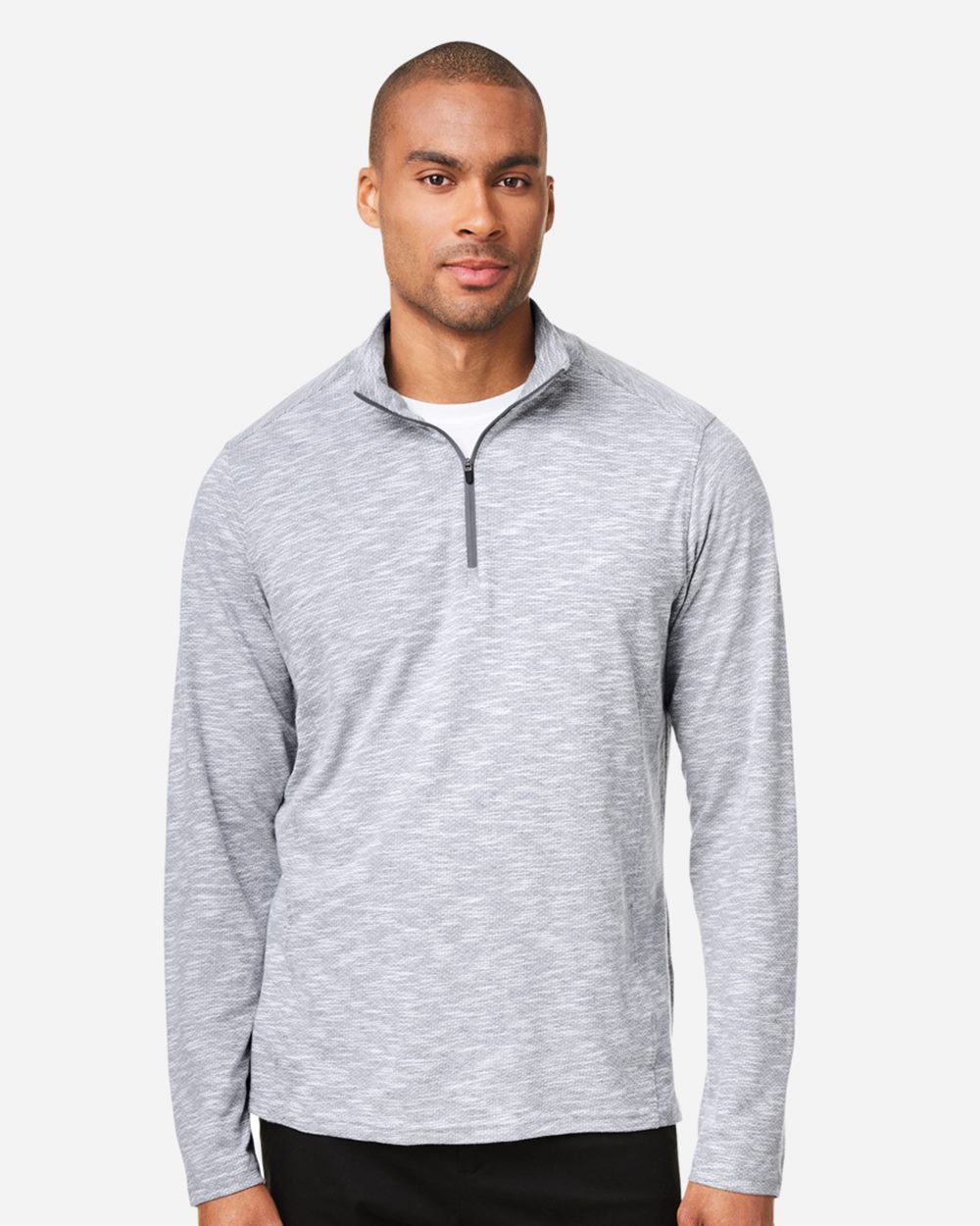 North End - Jersey Eclipse Jacquard con cremallera de un cuarto para hombre - NE415