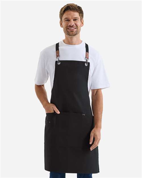 Artisan Collection by Reprime - Unisex Clip & Clasp Cross-Back Bib Apron - RP182