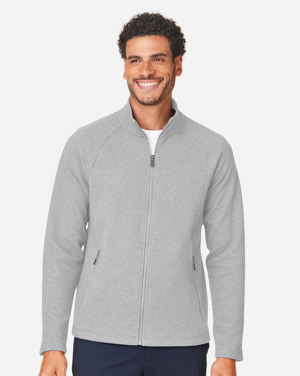 North End - Chaqueta texturizada Spirit con cremallera completa para hombre - NE727