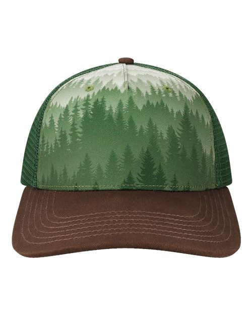 LOCALE - Printed Five-Panel Trucker Cap - 5PTKR