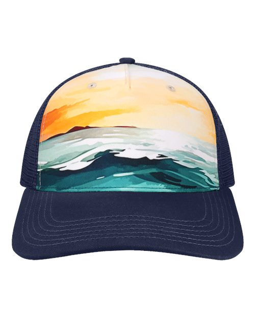 LOCALE - Printed Five-Panel Trucker Cap - 5PTKR