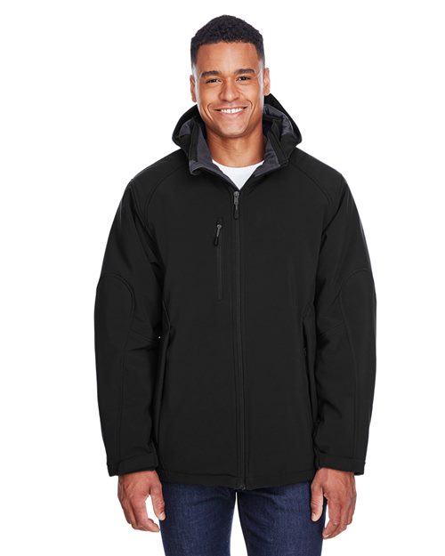 North End - Men's Glacier Insulated Three-Layer Fleece Soft Shell Hood Jacket with Detachable Hood - 88159