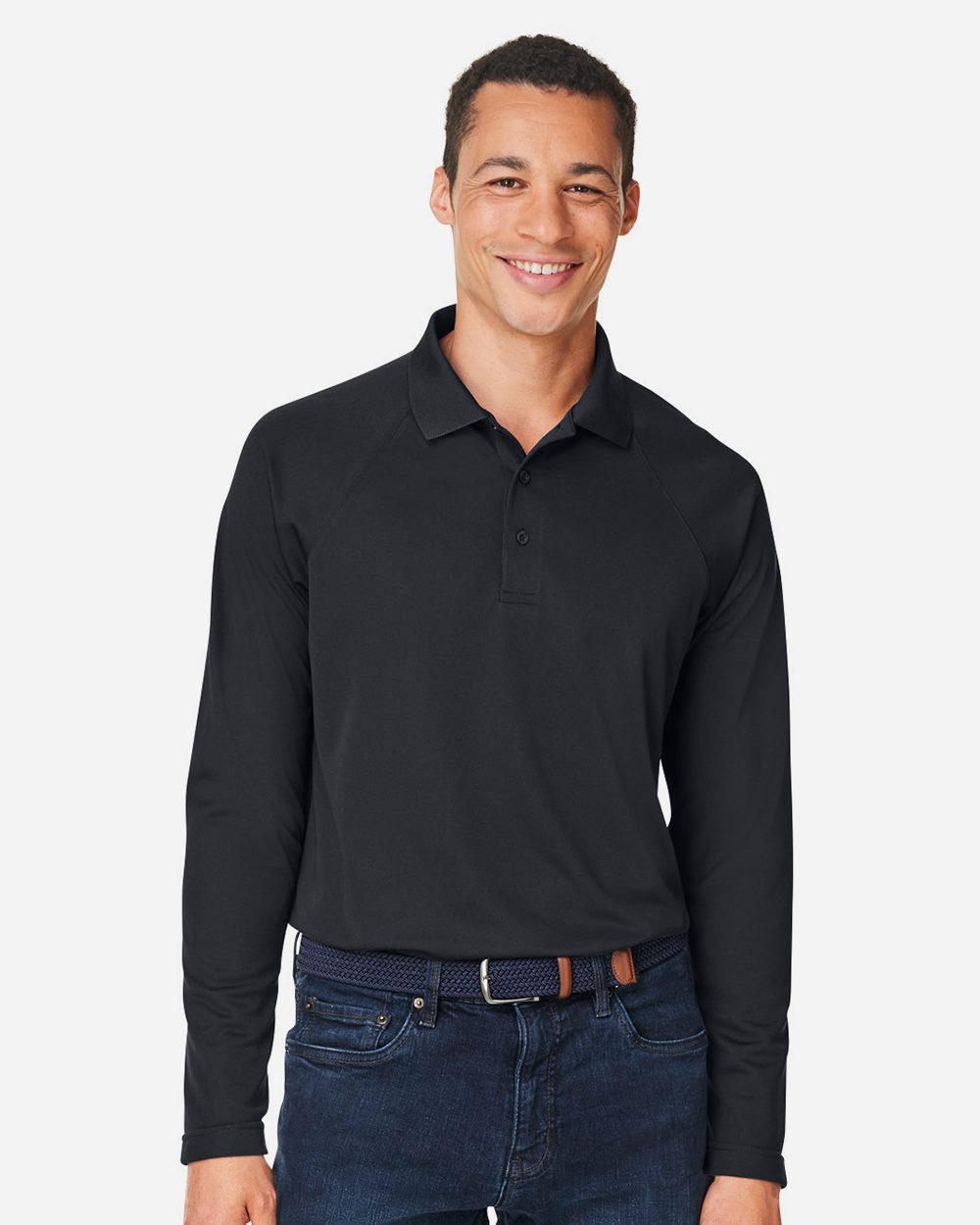 Harriton - Polo de manga larga Charge Snag and Soil Protect para hombre - M208L