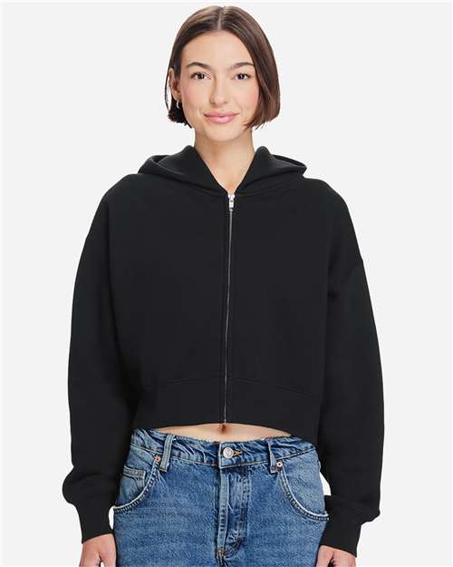 Lane Seven - Women's Relaxed Cropped Full-Zip Hoodie Sweatshirt - LS88003