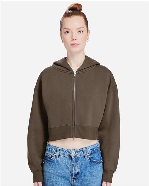 Lane Seven - Women's Relaxed Cropped Full-Zip Hoodie Sweatshirt - LS88003