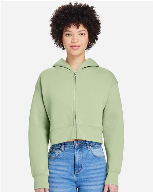 Lane Seven - Women's Relaxed Cropped Full-Zip Hoodie Sweatshirt - LS88003