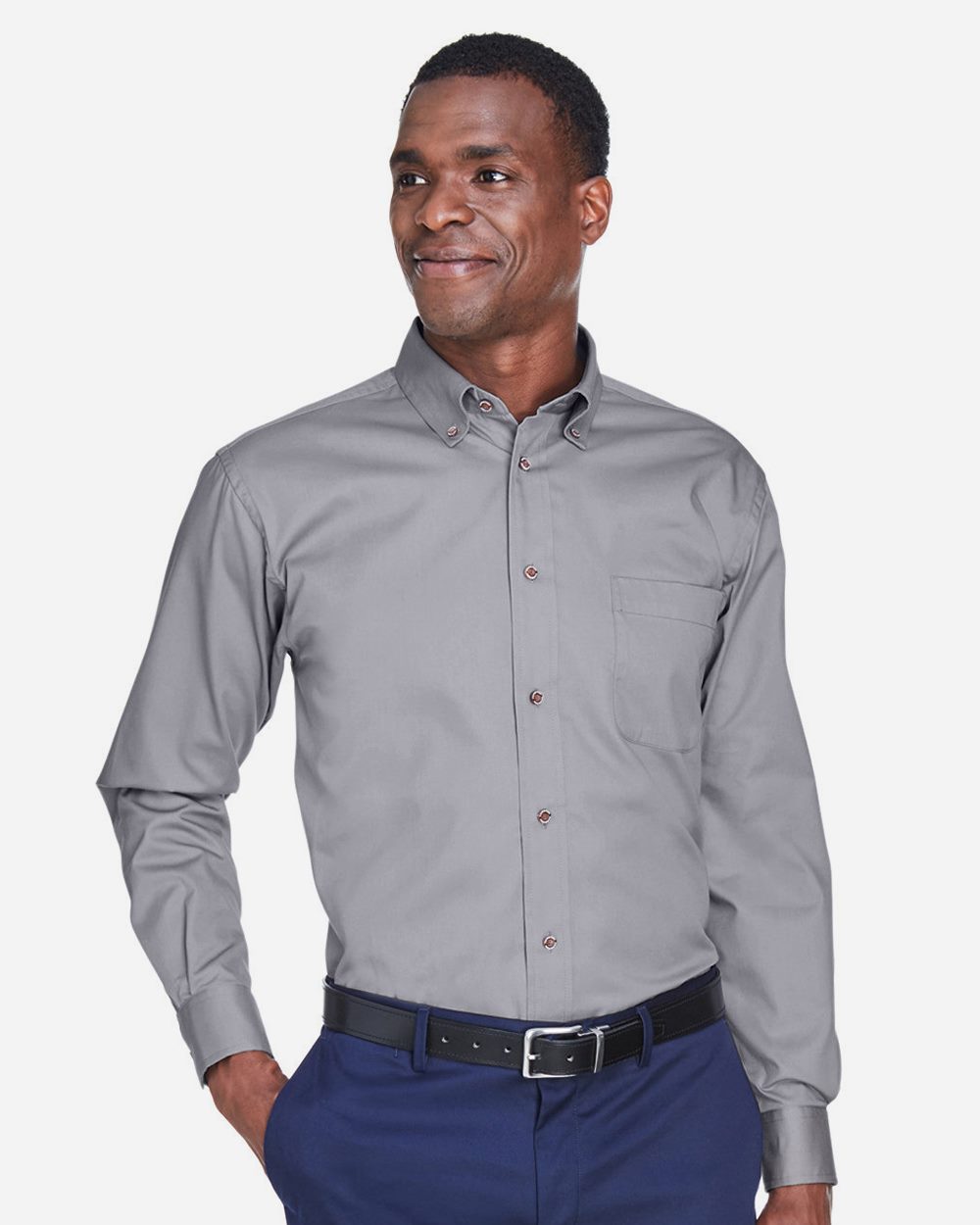 Harriton - Camisa de vestir de sarga Easy Blend™ para hombre - M500T