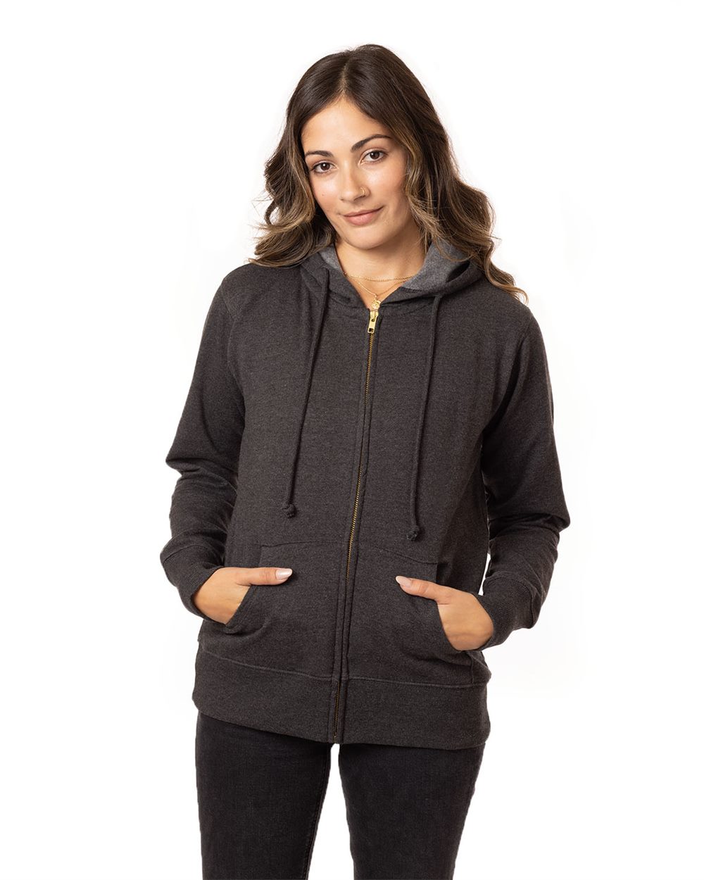 econscious - Women's Heathered Full-Zip Hooded Sweatshirt - EC4580