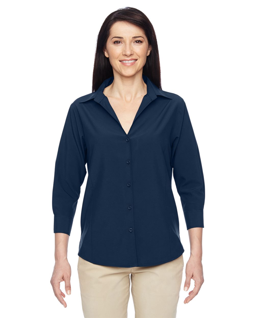 Harriton - Camisa deportiva Paradise de manga tres cuartos para mujer - M610W