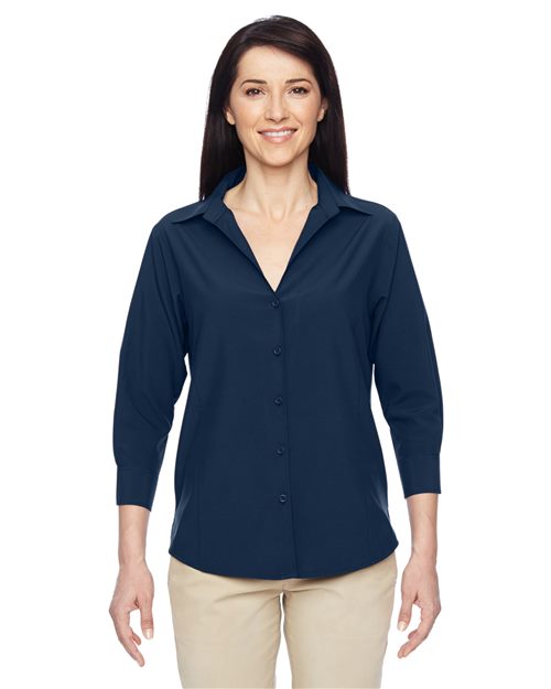 Harriton - Camisa deportiva Paradise de manga tres cuartos para mujer - M610W