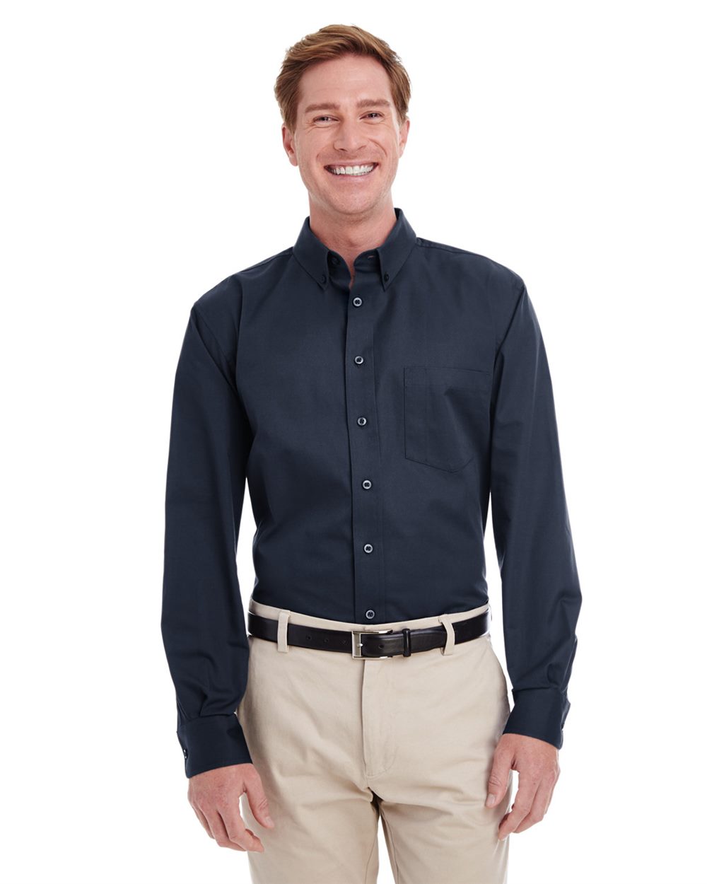 Harriton - Camisa de sarga de algodón con teflón para hombre - M581T