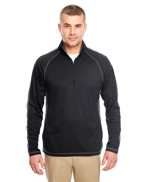 UltraClub - Cool & Dry Sport Quarter-Zip Pullover with Side and Sleeve Panels - 8398
