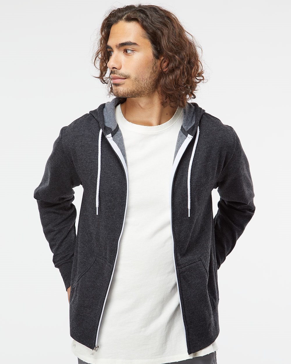 Independent Trading Co. - Sudadera unisex ligera con capucha y cremallera completa - AFX90UNZ