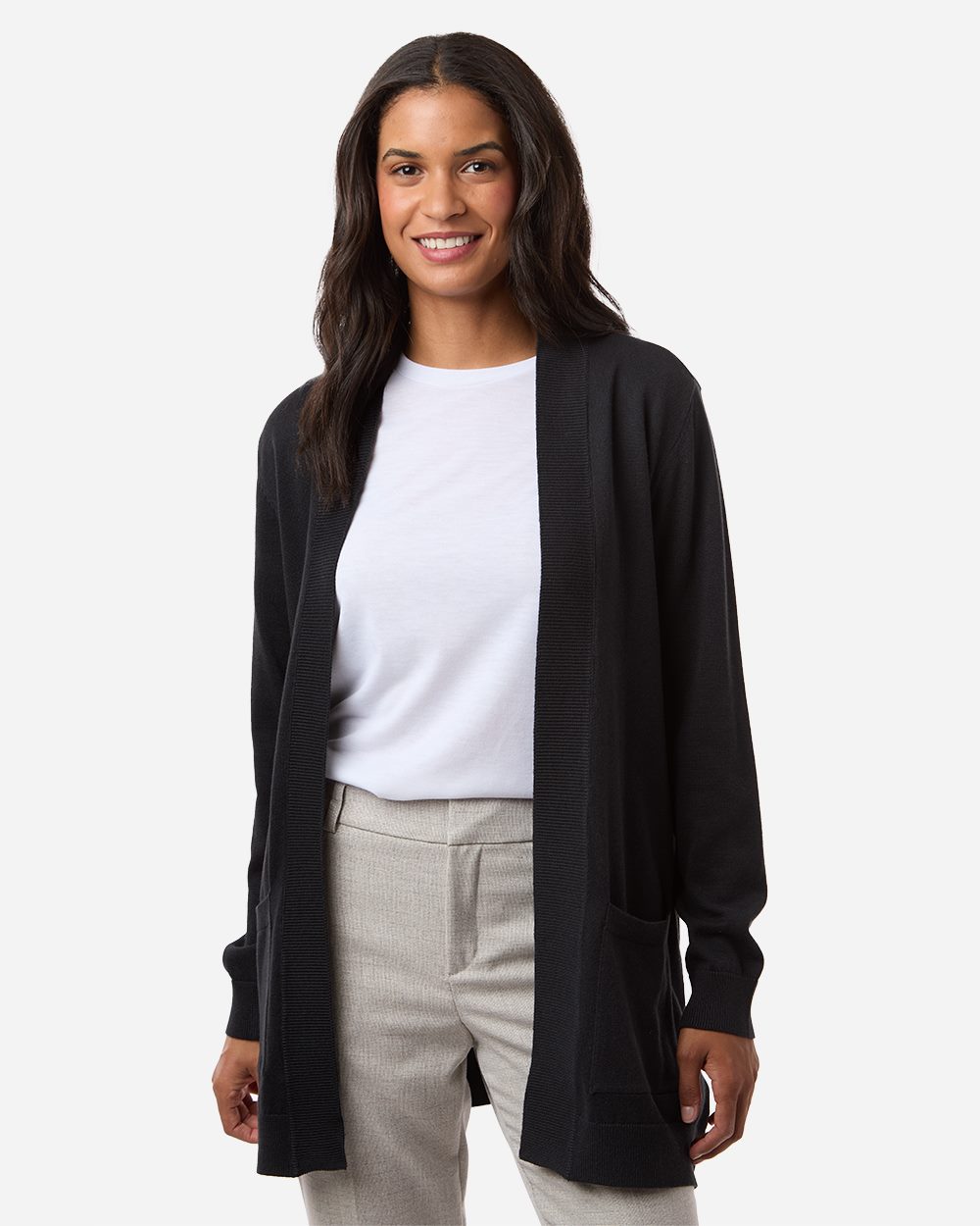 Devon & Jones - Suéter cárdigan abierto New Classics para mujer - DG447W