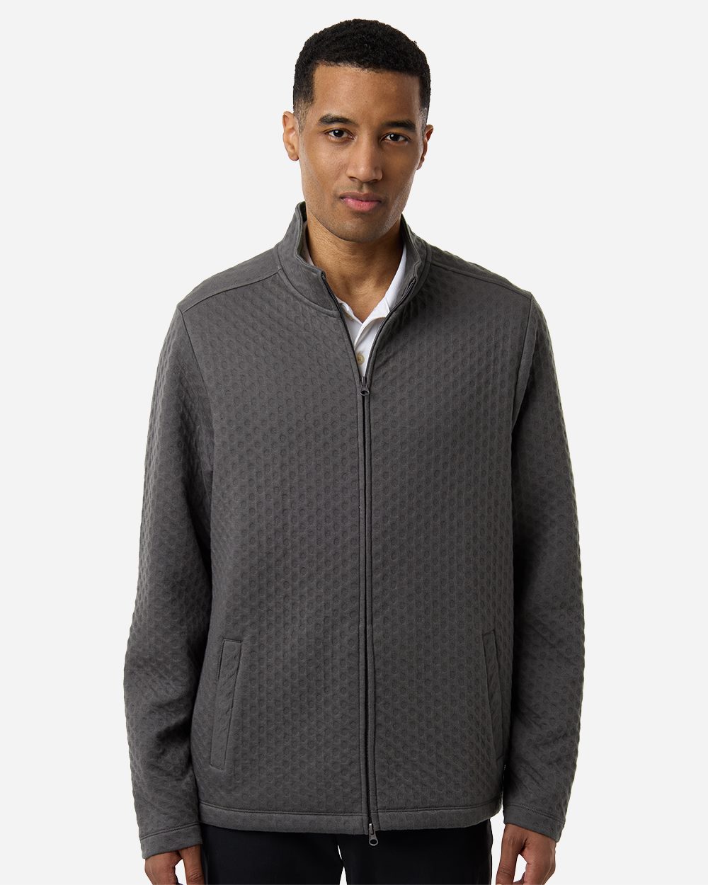 Devon & Jones - Chaqueta Berkley texturizada con cremallera completa para hombre - DG740