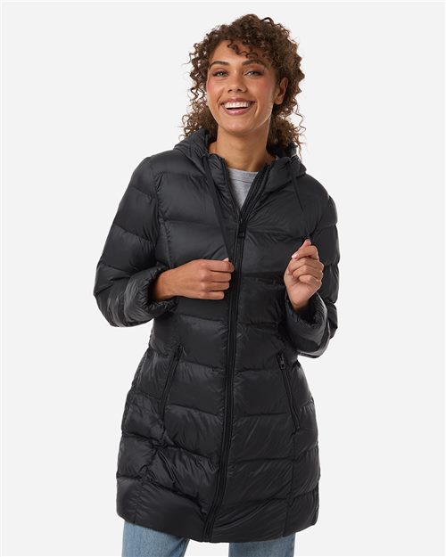 Abrigo impermeable de 3/4 para mujer con relleno de poliéster - W26720