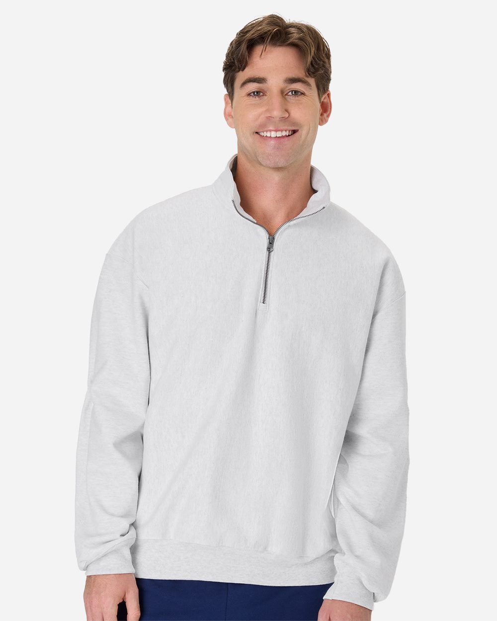 Hanes - Sudadera premium de peso pesado con cremallera de un cuarto Beefy® Sweats para hombre - OG900
