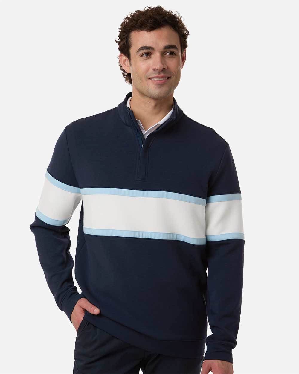 Swannies - Men's Owen Quarter-Zip Colorblock Pullover - SWOQ500