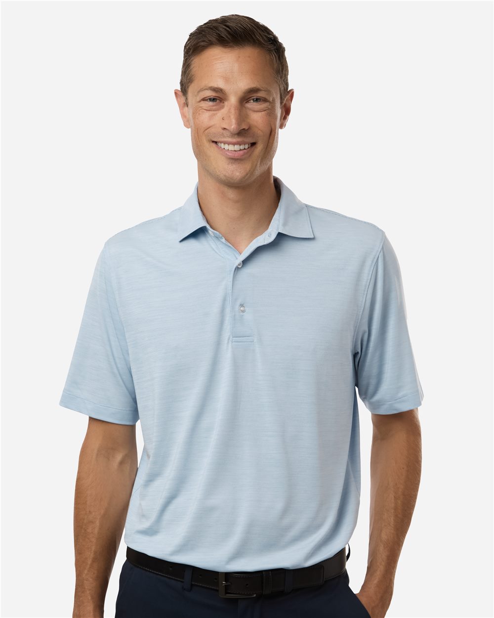 Paragon - Polo de rendimiento jaspeado con rayas bohemias para hombre - 162