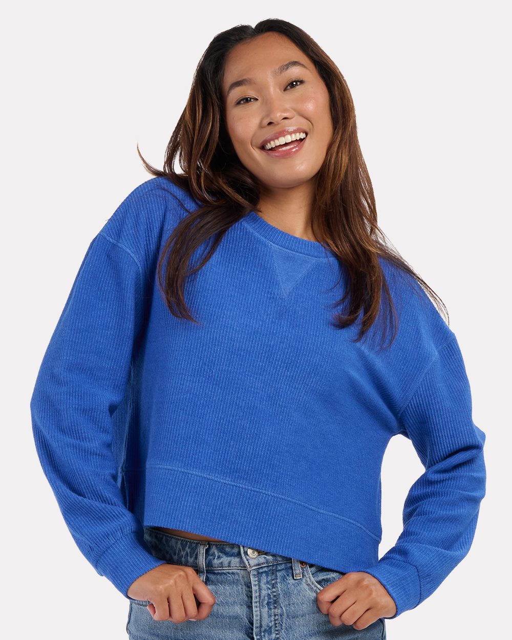 Boxercraft - Women's Rib Knit Corded Boxy Crewneck Sweatshirt - BW5102
