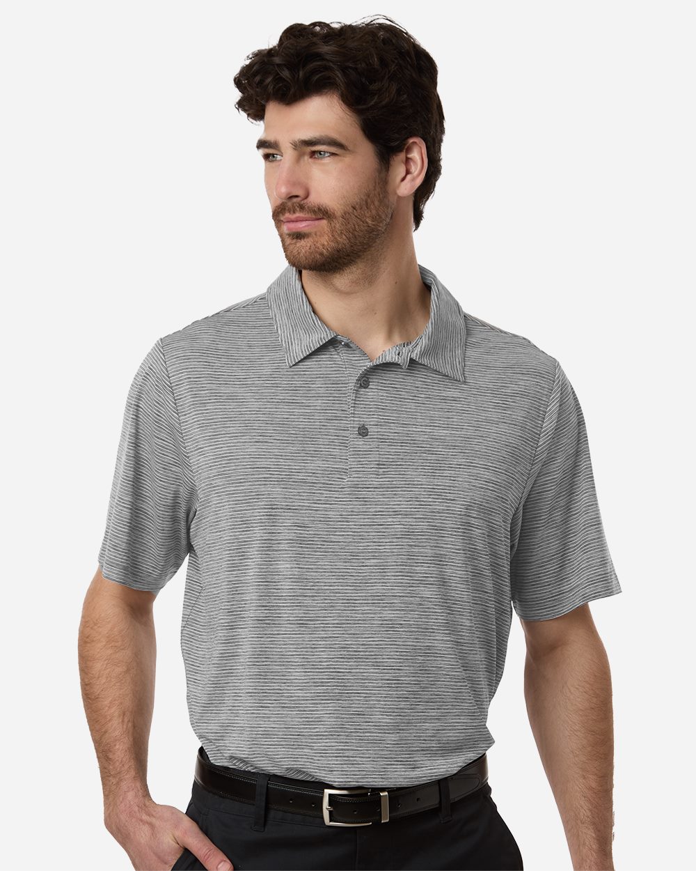 Team 365 - Polo de rayas jaspeadas para hombre - TT125
