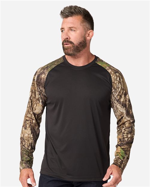 RealTree - Camiseta unisex de manga larga con bloques de color Realtree® Performance - RT3104