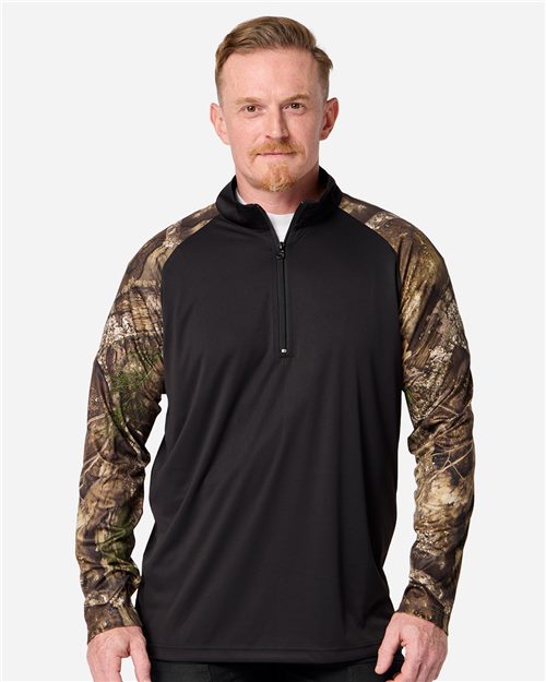 RealTree - Unisex Realtree® Performance Colorblocked Quarter-Zip Pullover - RT5703