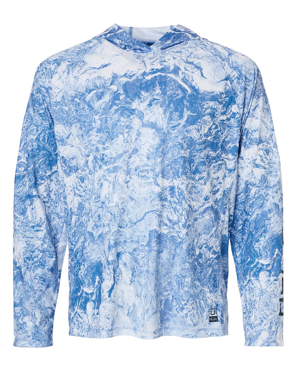 HUK - Men's Pursuit Mossy Oak Printed Hooded Long Sleeve T-Shirt - H12L0047