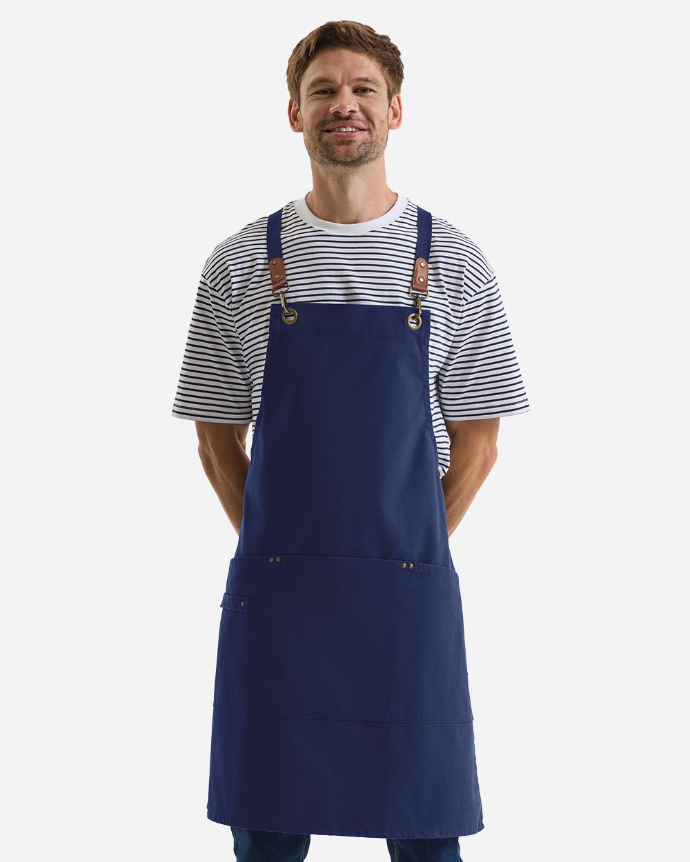 Artisan Collection by Reprime - Unisex Clip & Clasp Cross-Back Bib Apron - RP182