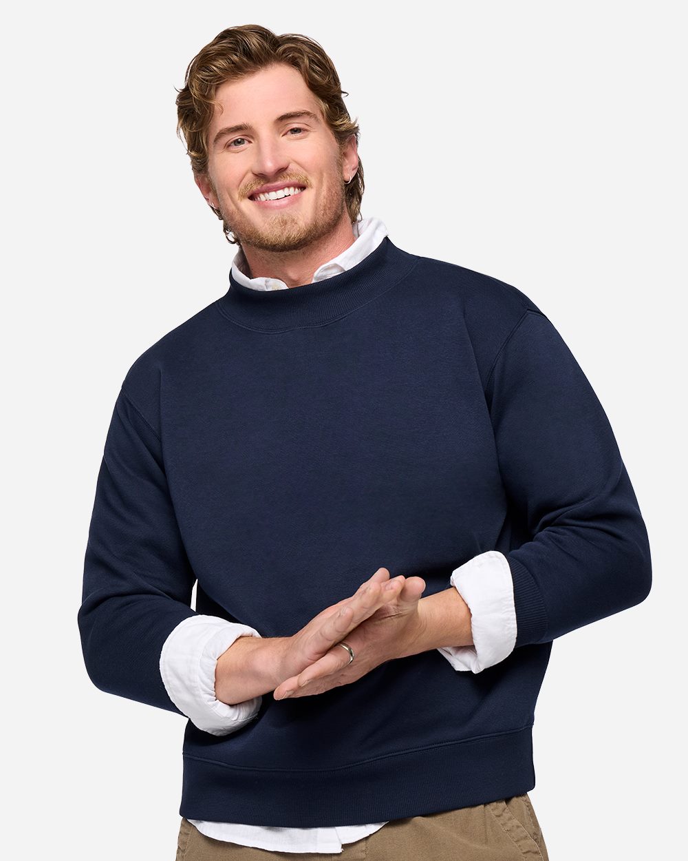 LAT - Unisex Mock Neck Fleece Sweatshirt - 6928