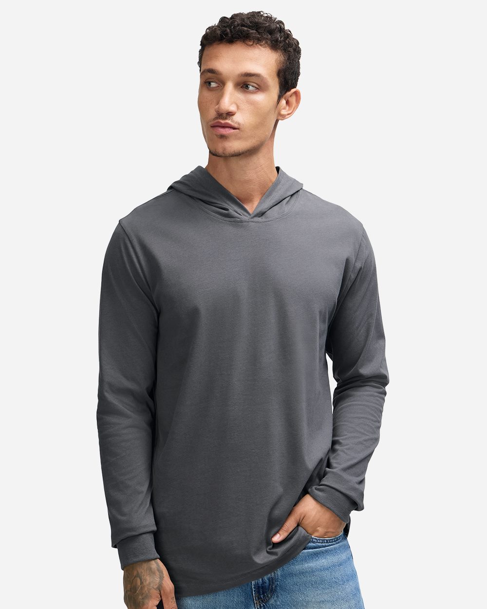 American Apparel - Unisex Sueded Long Sleeve Hooded Tee - 5345