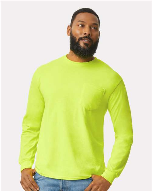 Gildan - Camiseta unisex de manga larga con bolsillo Ultra Cotton® - 2410