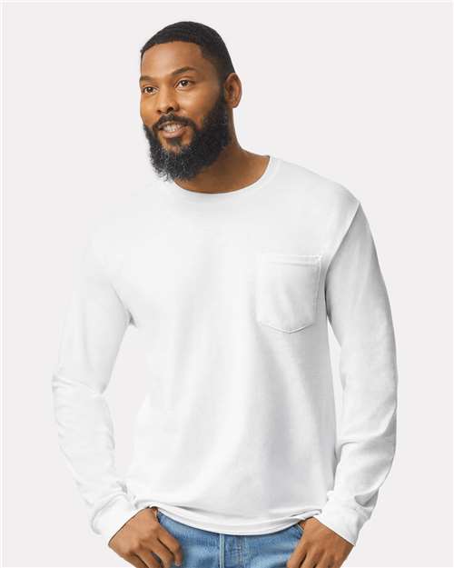 Gildan - Camiseta unisex de manga larga con bolsillo Ultra Cotton® - 2410
