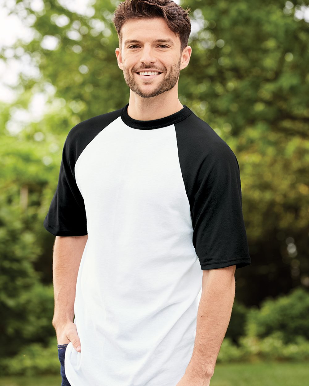 Augusta Sportswear - Camiseta de béisbol unisex con cuello raglán - 423