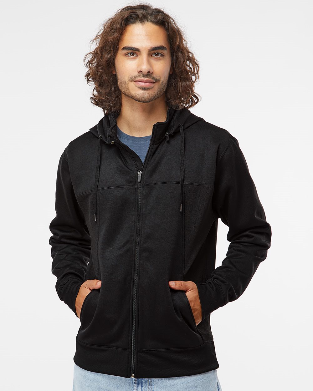 Independent Trading Co. - Sudadera unisex con capucha y cremallera completa Poly-Tech - EXP80PTZ