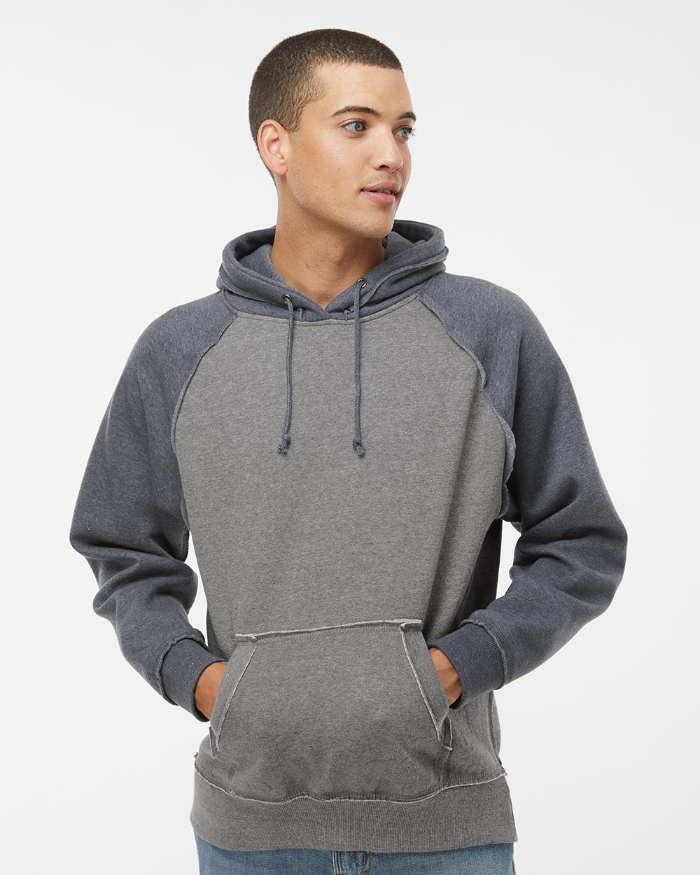 J. America - Men's Vintage Heather Hooded Sweatshirt - 8885