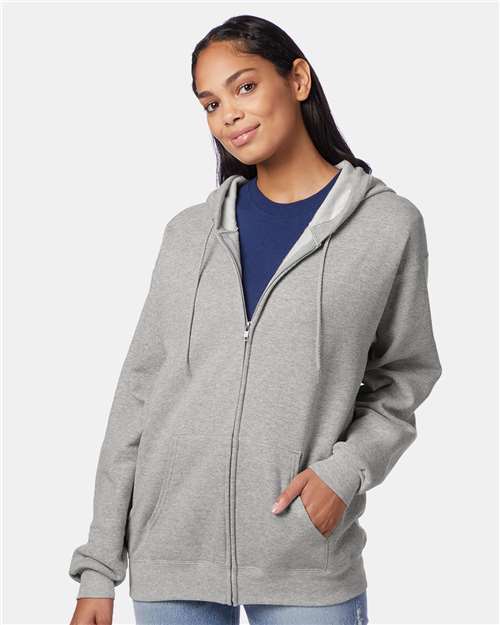 Hanes - Sudadera unisex con capucha y cremallera completa EcoSmart® - P180