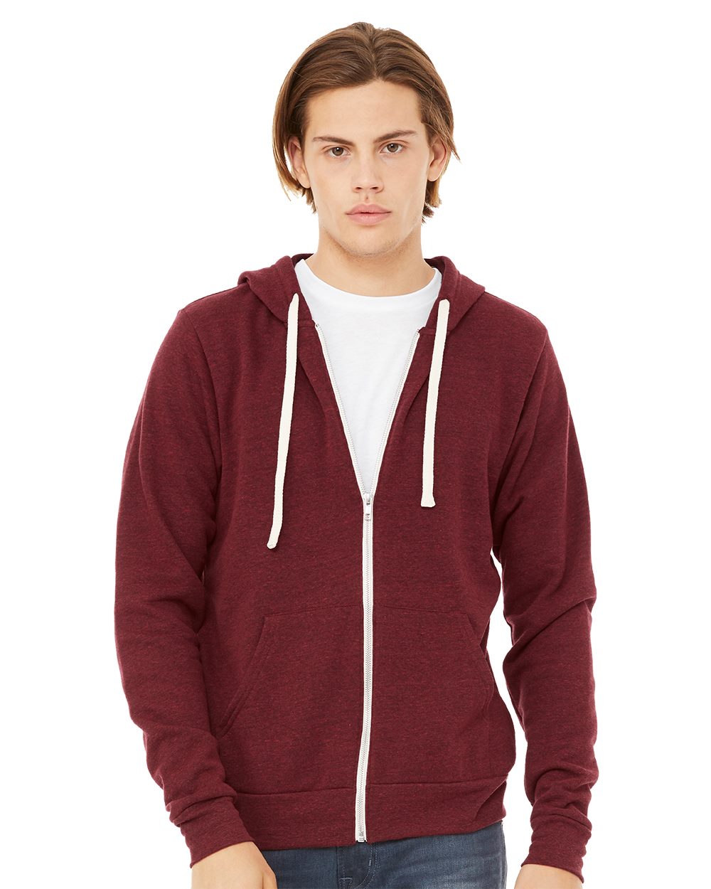 BELLA + CANVAS - Unisex Triblend Sponge Fleece Full-Zip Hoodie Sweatshirt - 3909