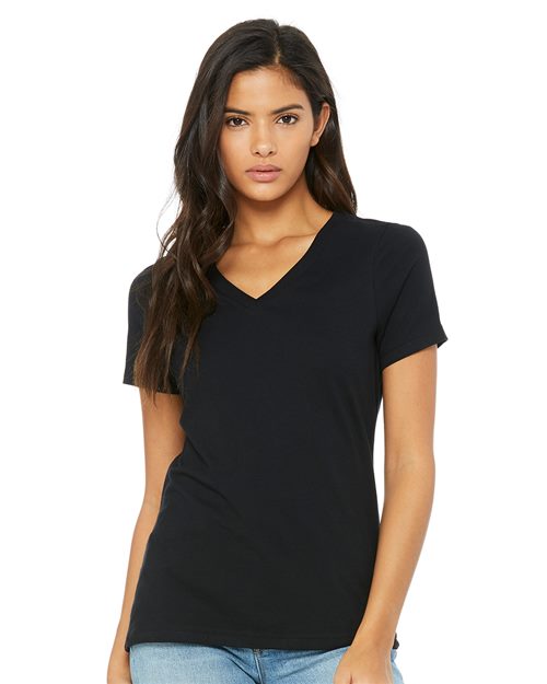 BELLA + CANVAS - Camiseta de jersey holgada con cuello en V para mujer - 6405